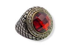 Load image into Gallery viewer, Sterling Silver Red and Clear CZ Ring