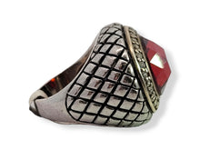 Load image into Gallery viewer, Sterling Silver Red and Clear CZ Ring