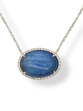Load image into Gallery viewer, 14K Kyanite and Diamond Necklace