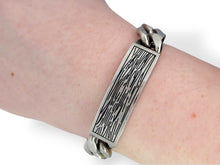 Load image into Gallery viewer, Stainless Wood Grain Look Panel Chain Bracelet