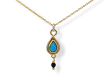 Load image into Gallery viewer, Sterling G/P Opal and Lapis Necklace, G/F chain
