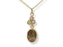 Load image into Gallery viewer, Sterling G/P Labradorite and Pearl Necklace, G/F chain