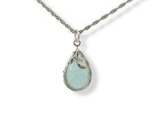 Load image into Gallery viewer, Sterling Roman Glass Teardrop Leaf Necklace