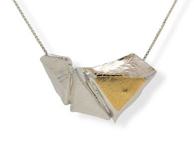 Sterling G/P Triangles Necklace