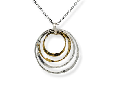 Sterling G/P 4 Layered Circles Necklace