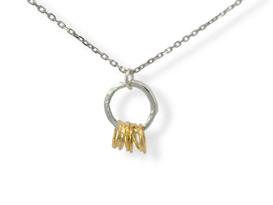 Sterling G/P Double Hanging Hoops Necklace