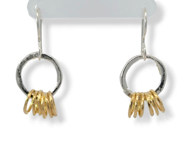 Sterling G/P Double Hanging Hoops