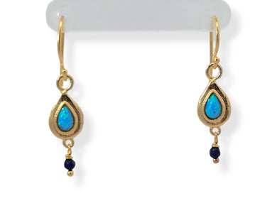 Sterling G/P Opal and Lapis Earrings