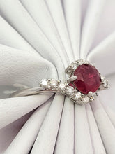 Load image into Gallery viewer, Estate 18KW Ruby and Diamond Bypass Ring