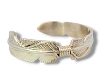 Load image into Gallery viewer, Navajo Sterling Silver Feather Cuff
