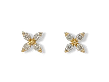 Load image into Gallery viewer, 14KY 0.24ctw Four Pointed Star Post Earrings