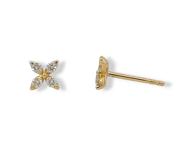 14KY 0.24ctw Four Pointed Star Post Earrings