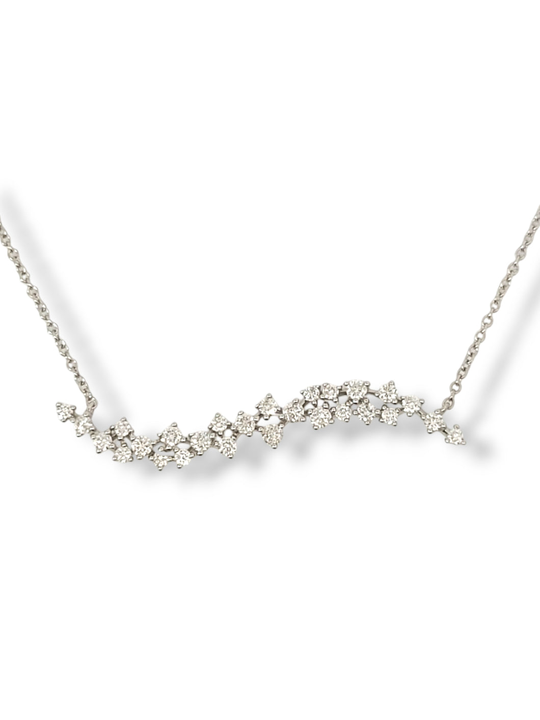 14K 0.43ctw Scattered Wave Necklace