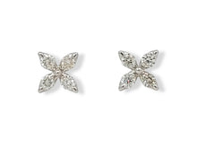 Load image into Gallery viewer, 14KW 0.24ctw Four Pointed Star Post Earrings