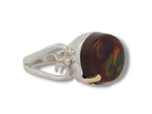 Load image into Gallery viewer, Sterling Silver Round Fire Agate Ring