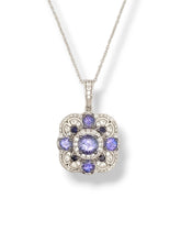 Load image into Gallery viewer, Sterling Silver 2.85ctw Tanzanite and Iolite Pendant Necklace