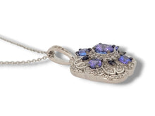 Load image into Gallery viewer, Sterling Silver 2.85ctw Tanzanite and Iolite Pendant Necklace