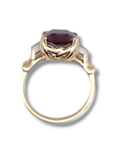 Load image into Gallery viewer, Estate 10K Garnet and Diamond Ring