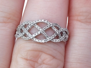 14KW 1/3 CTW Round Diamond Woven Pattern Fashion Ring