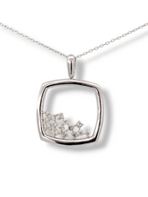 Load image into Gallery viewer, 10KW 1/5 CTW 15 Round Diamonds Open Cluster Pendant