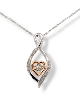 Load image into Gallery viewer, 10KTT 11 Round Diamonds 0.05 CTW Heart Pendant