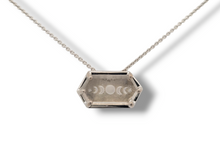 Load image into Gallery viewer, Sterling Silver Clear Quartz Moon Phase Necklace