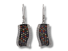 Load image into Gallery viewer, Sterling Silver Multicolor CZ Dangle Earrings