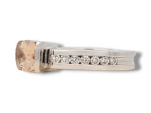 Load image into Gallery viewer, 14KW Oval Morganite and Diamond Ring