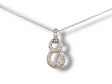 Load image into Gallery viewer, 14KW Double Circle Diamond Necklace 0.24ctw - 18&quot;