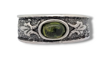 Load image into Gallery viewer, Sterling Silver Texture Band with Peridot