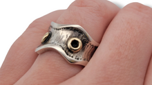 Load image into Gallery viewer, Sterling Silver and 14k Wavy Textured Band