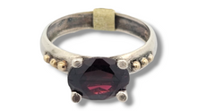 Load image into Gallery viewer, Sterling Silver  and 14k Ring With Garnet
