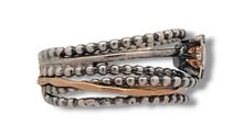 Load image into Gallery viewer, Sterling Silver and Gold Filled Layered Ring with Champagne Crystal