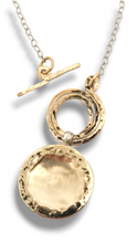 Load image into Gallery viewer, Two Tone Spiral Hammered Toggle Necklace