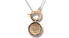 Load image into Gallery viewer, Two Tone Spiral Hammered Toggle Necklace