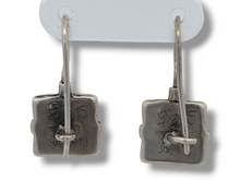 Load image into Gallery viewer, Two Tone Four Corners Sapphire Drop Earring