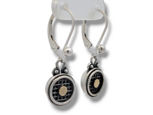 Load image into Gallery viewer, Two Tone Geometric Drop Earrings