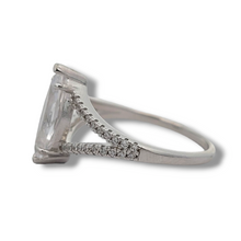 Load image into Gallery viewer, Sterling Silver Marquis Cubic Zirconia Split Shank Ring