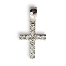Load image into Gallery viewer, 14K Pave Cross Small