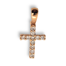 Load image into Gallery viewer, 14K Pave Cross Small