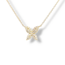 Load image into Gallery viewer, 14k Yellow Pave Diamond Butterfly Necklace