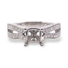 Load image into Gallery viewer, 14k White Gold Pave Mounting - 0.75 TCW