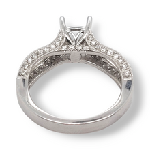 Load image into Gallery viewer, 14k White Gold Pave Mounting - 0.75 TCW