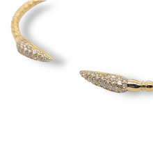 Load image into Gallery viewer, 14k Yellow Gold Cuff with Pave Claws - 0.58 TCW