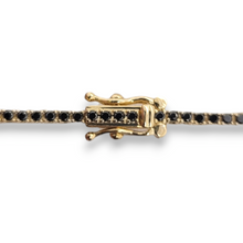 Load image into Gallery viewer, 14k Yellow Gold Tennis Bracelet - Black Diamonds - 1.13 CT