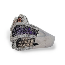 Load image into Gallery viewer, Sterling Silver Multicolor CZ Crystal ring