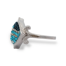 Load image into Gallery viewer, Sterling Silver Blue Crystal Ring