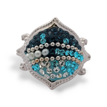Load image into Gallery viewer, Sterling Silver Blue Crystal Ring