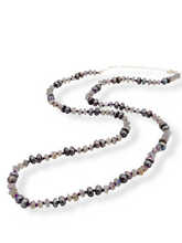 Load image into Gallery viewer, Labradorite Gray Pearl and Sterling Silver Necklace