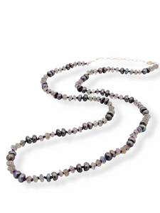 Labradorite Gray Pearl and Sterling Silver Necklace